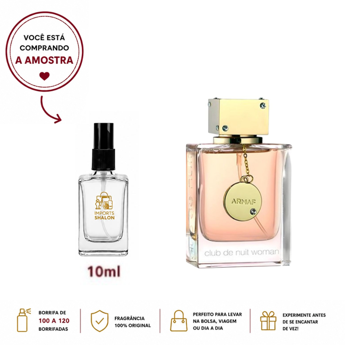 Club de Nuit Woman 10ml Fragrância Elegante Alta Fixação