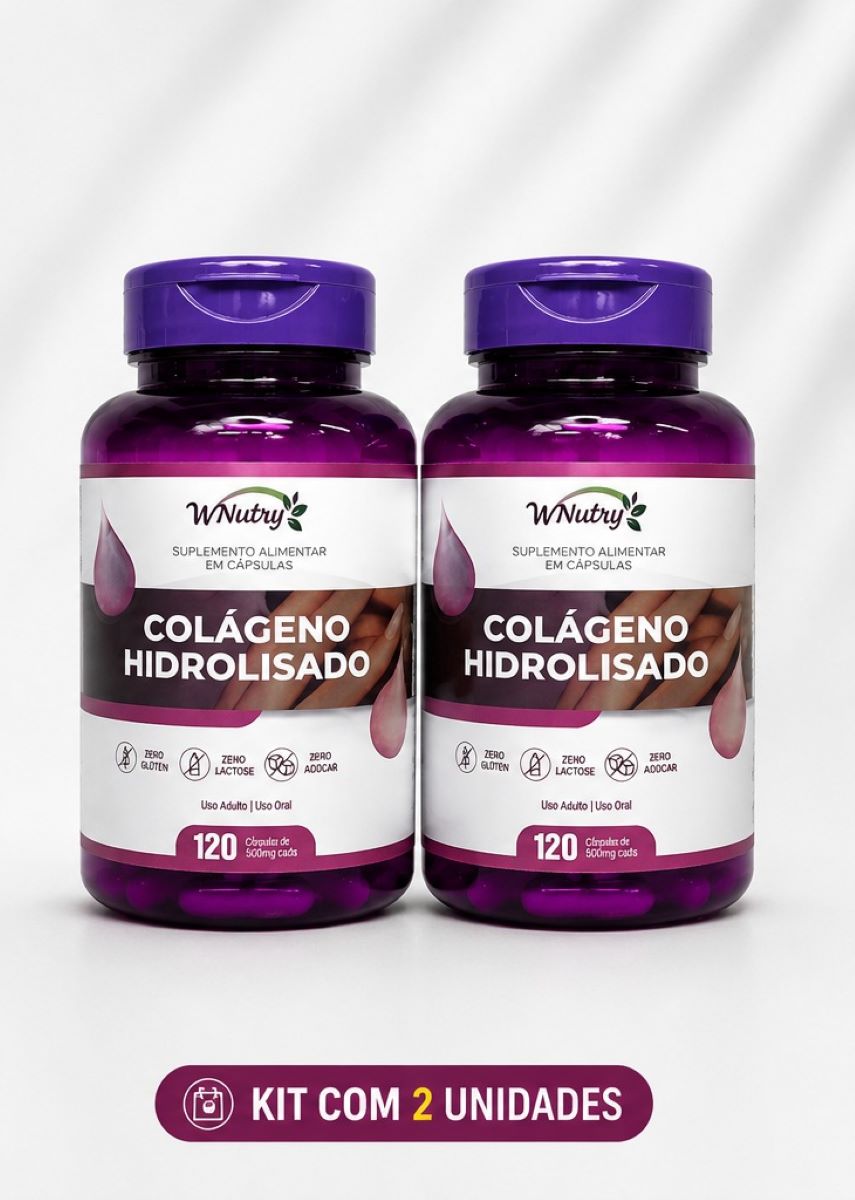 Kit De 2 Suplementos Colágeno Hidrolisado 2x120 Cáps Pele Cabelo Unhas