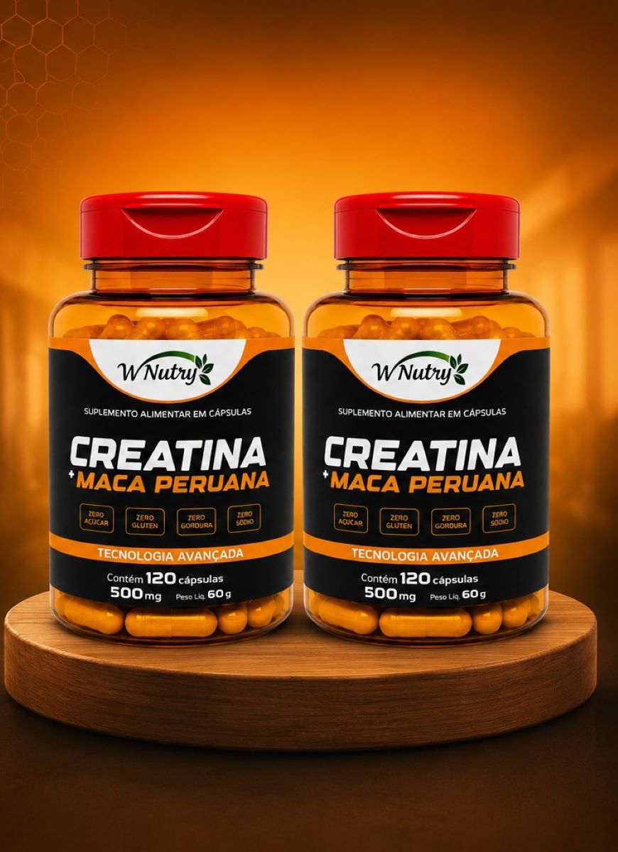 2 Suplementos Creatina + Maca Peruana Força Energia E Performance