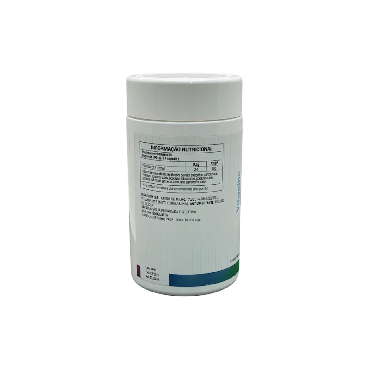 Vitamina B12 Wnutry 60 Cápsulas Alta Potência Premium