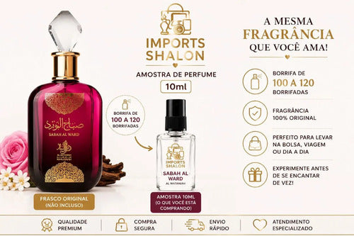 Sabah Al Ward 10ml Perfume Feminino Elegância Árabe