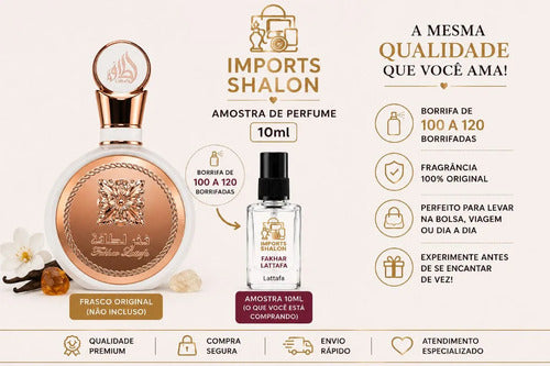 Fakhar Rose Lattafa Perfume Feminino 10ml Fixação E Presença