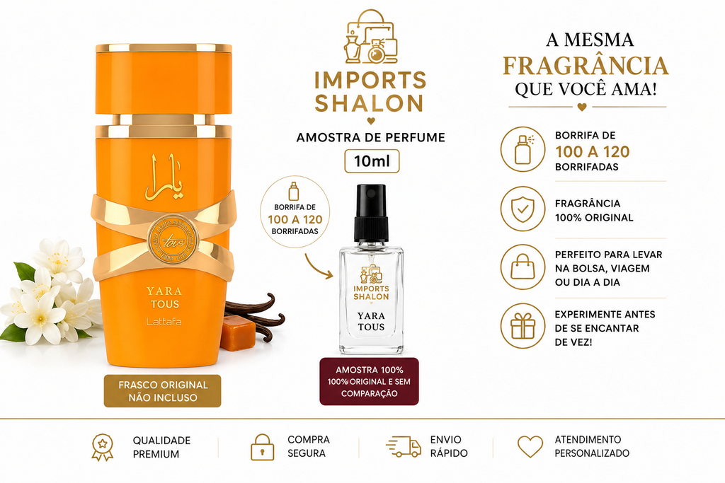 Yara Tous Lattafa 10ml Fragrância Feminina Sofisticada