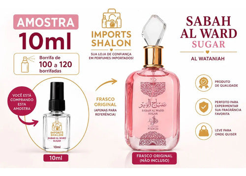 Sabah Al Ward Sugar 10ml Perfume Feminino Luxo