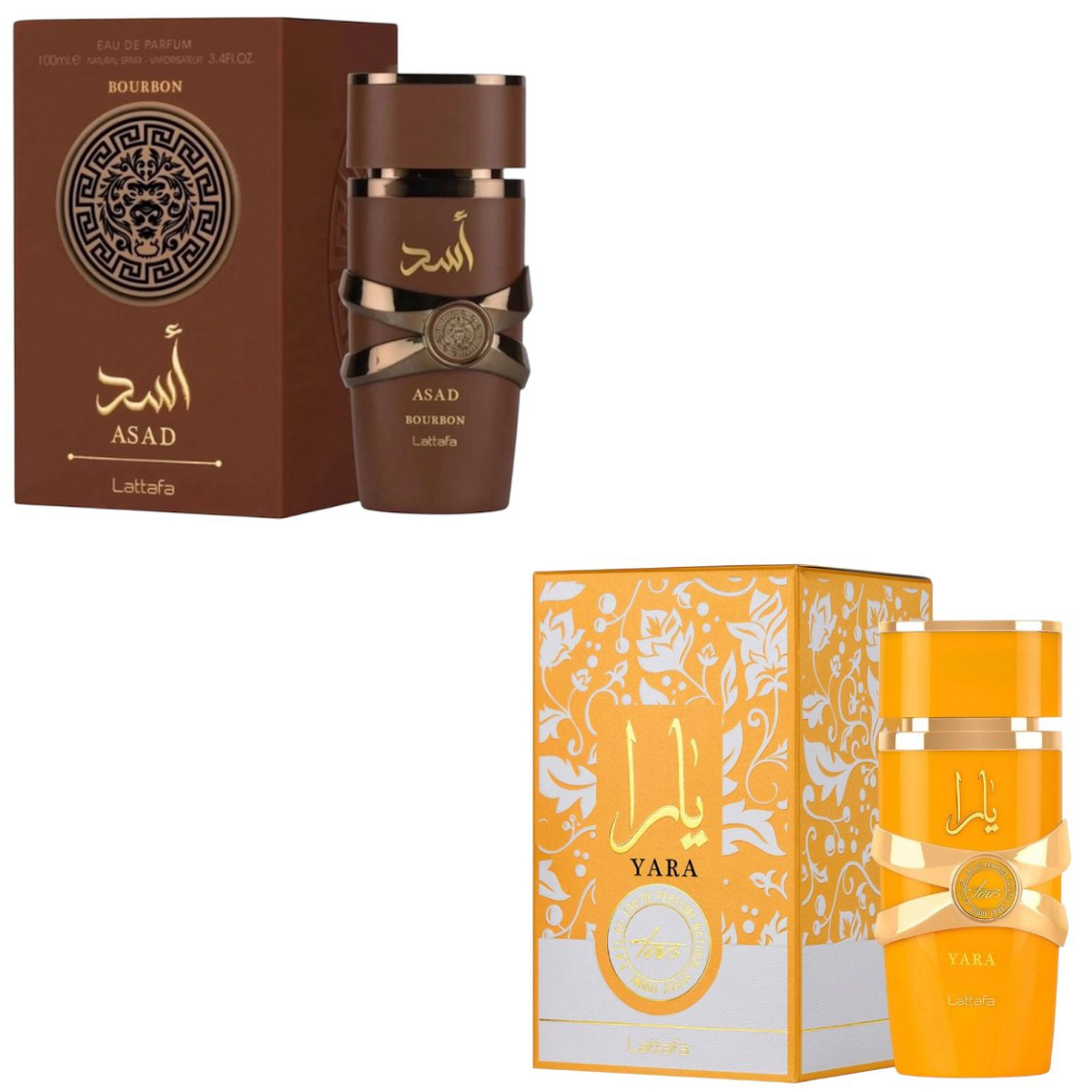 Kit Asad Bourbon + Yara Tous Perfumes Árabes Luxo Sofisticação