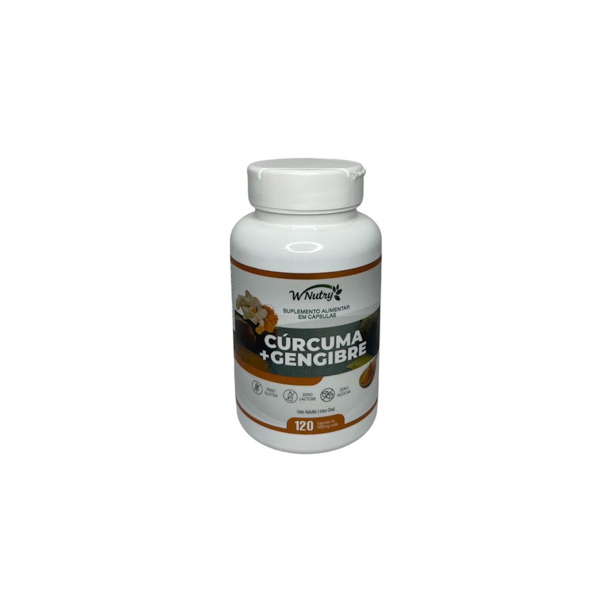 Suplemento Cúrcuma + Gengibre Wnutry 120 Caps Poder Natural