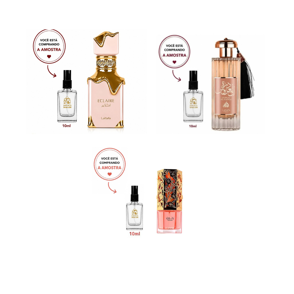 Kit Mini Perfumes 10ml Eclaire Durrat Raneen 3 Fragrâncias