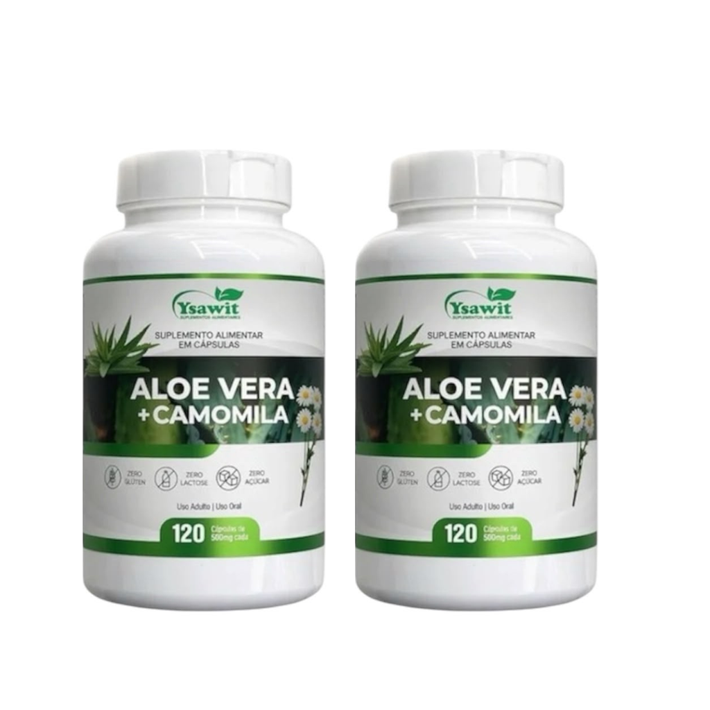2 Suplementos Aloe Vera + Camomila 2x120 Caps Ysawit Natural