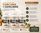 Kit 3 Suplementos Cúrcuma + Gengibre Wnutry 120 Caps Poder Natural