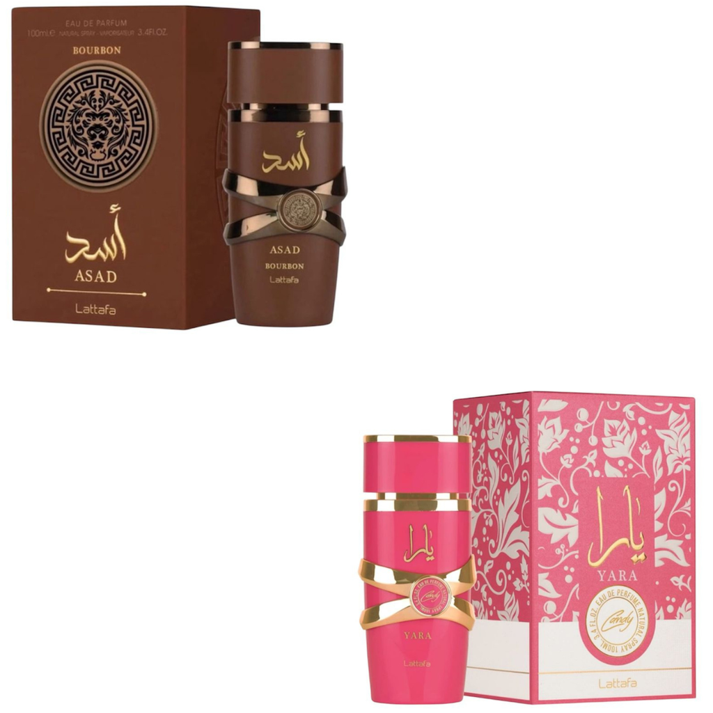 Kit Asad Bourbon + Yara Candy Perfumes Árabes Luxo Exclusivo
