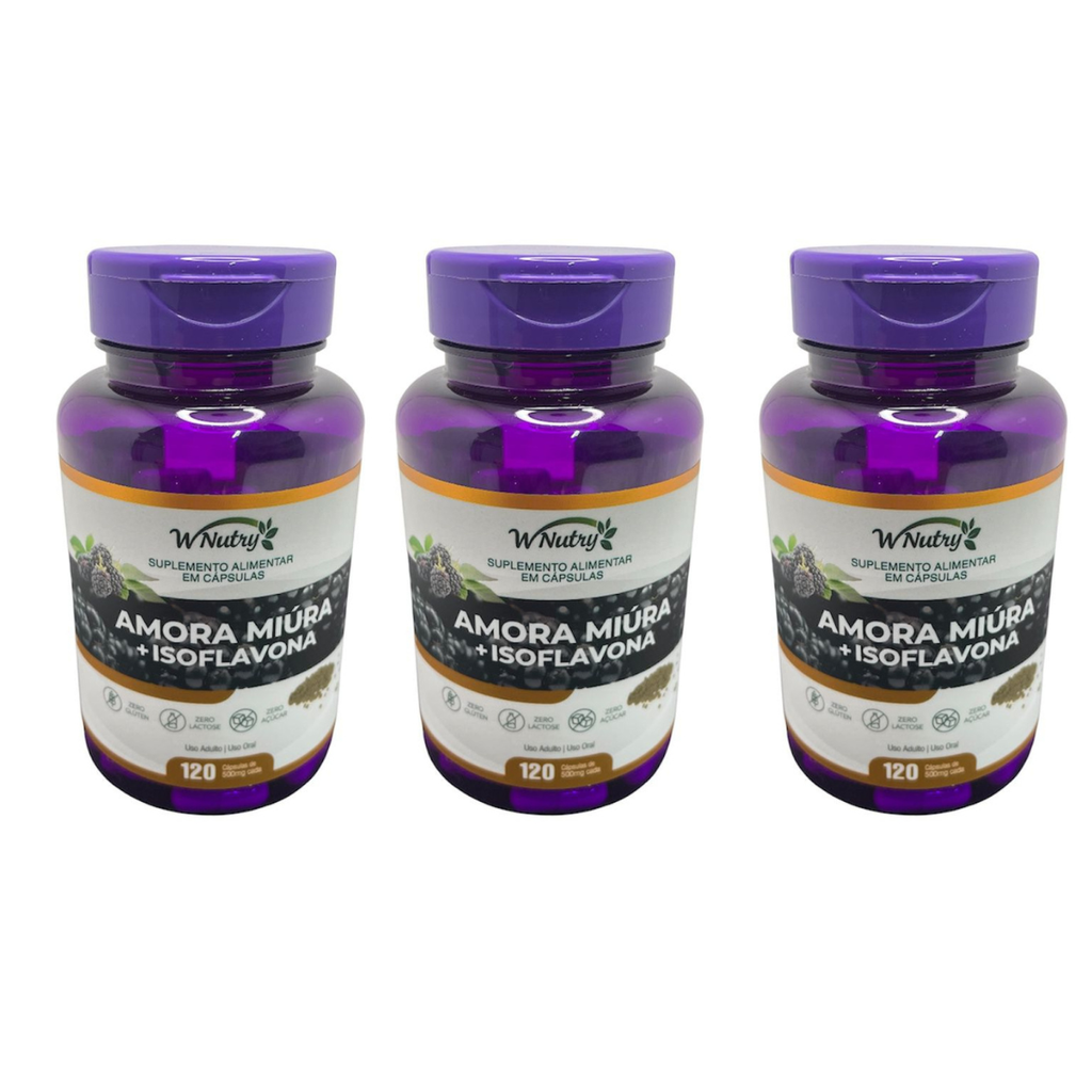 Kit 3 Suplementos Amora Miura + Isoflavona 120 Caps Cada