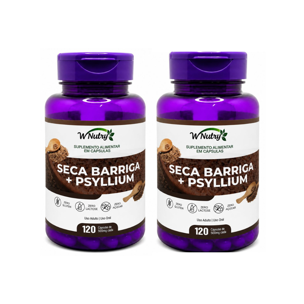 2 Suplementos Seca Barriga + Psyllium Fórmula Premium Alta Potência