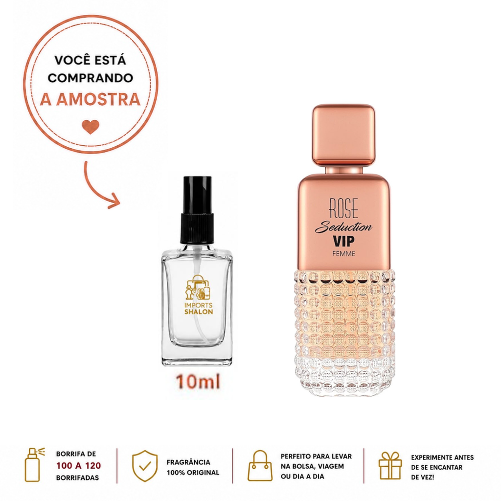 Mini Perfume Rose Seduction Vip Pour Femme 10ml Aroma Feminino
