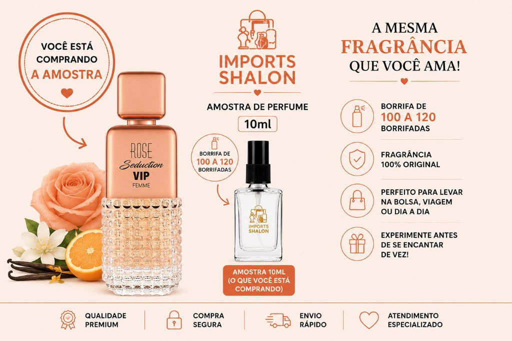 Mini Perfume Rose Seduction Vip Pour Femme 10ml Aroma Feminino