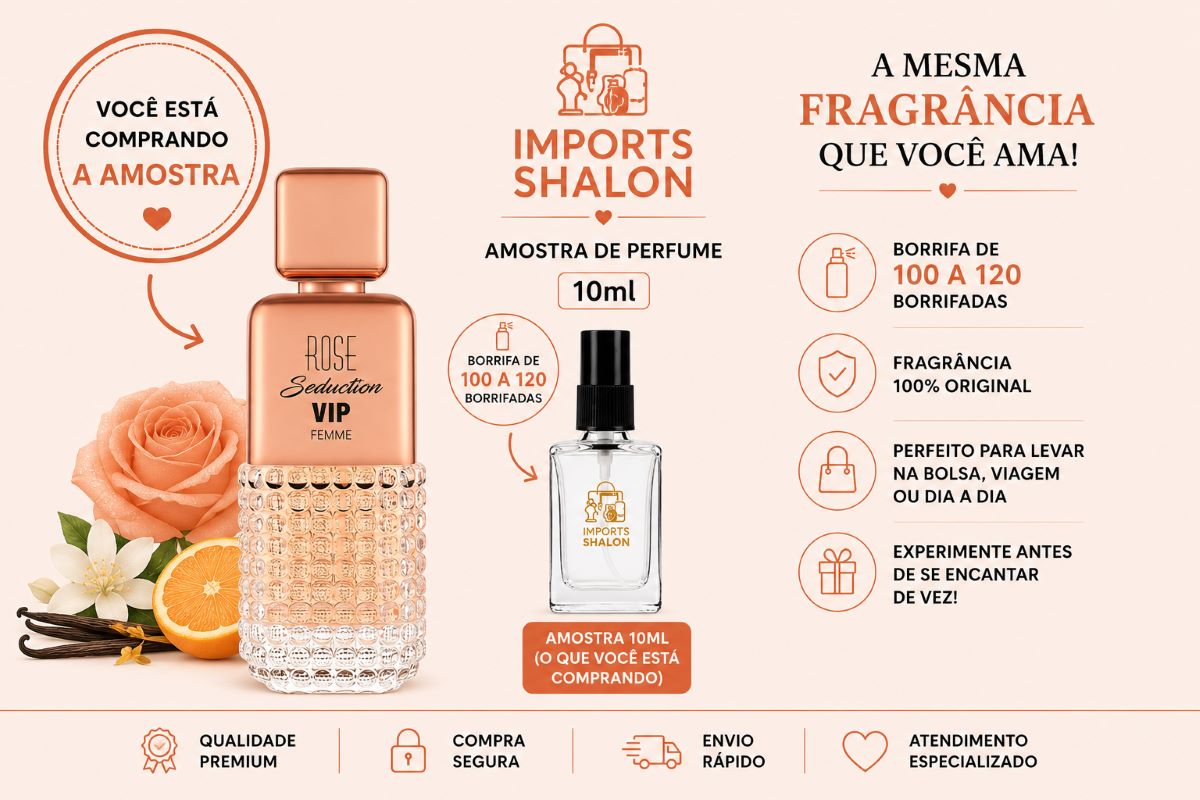 Mini Perfume Rose Seduction Vip Pour Femme 10ml Aroma Feminino