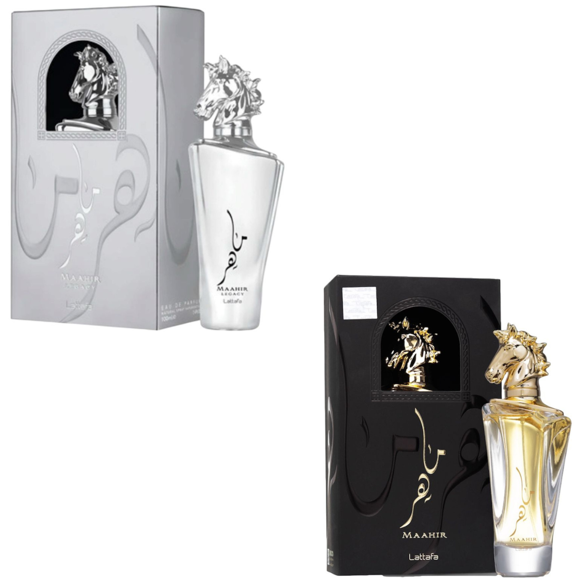 Kit Maahir Legacy + Maahir Gold Perfumes Árabes 100ml Alta Fixação