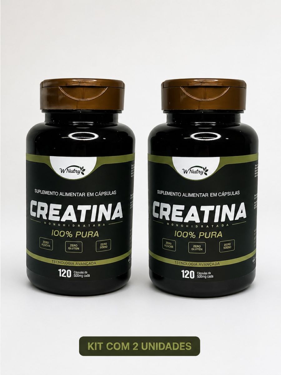 Kit De 2 Suplementos Creatina 120 Cáps Monohidratada 100% Pura
