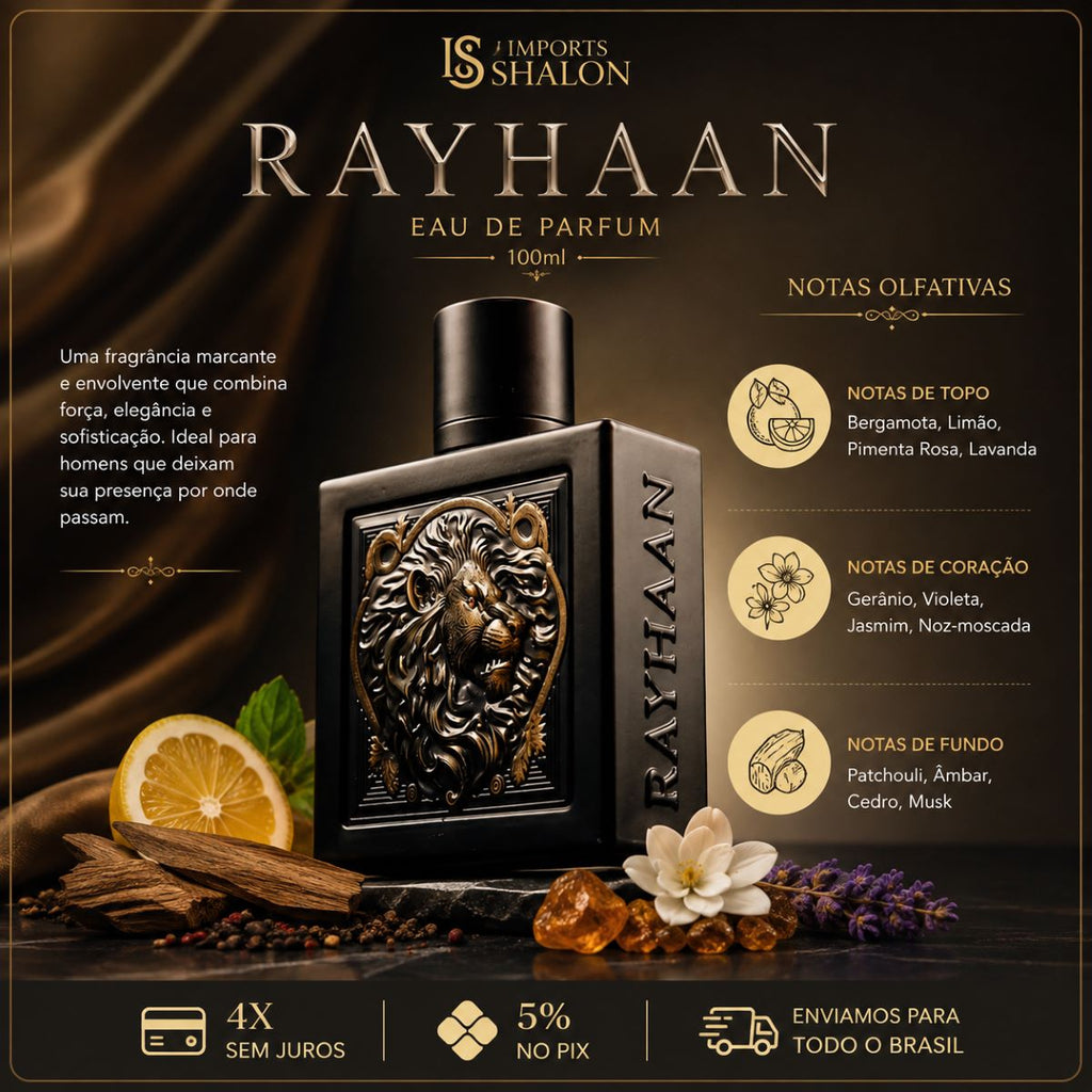 Perfume Rayhaan Lion 100ml Fragrância Masculina Intensa