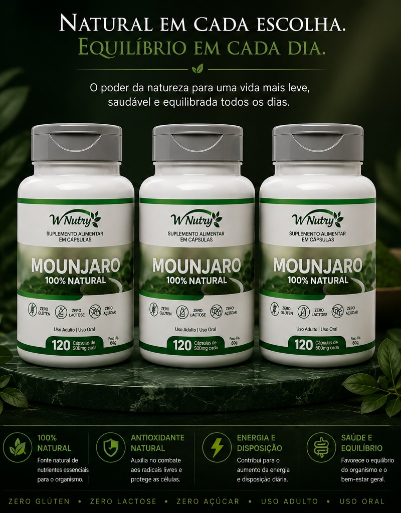 3 Mounjaro Natural 3x120 Cápsulas Fórmula Premium Potente