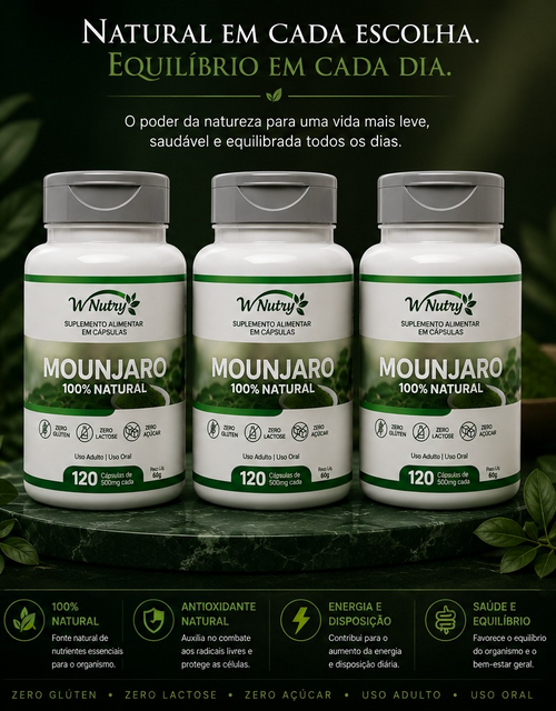 3 Mounjaro Natural 3x120 Cápsulas Fórmula Premium Potente