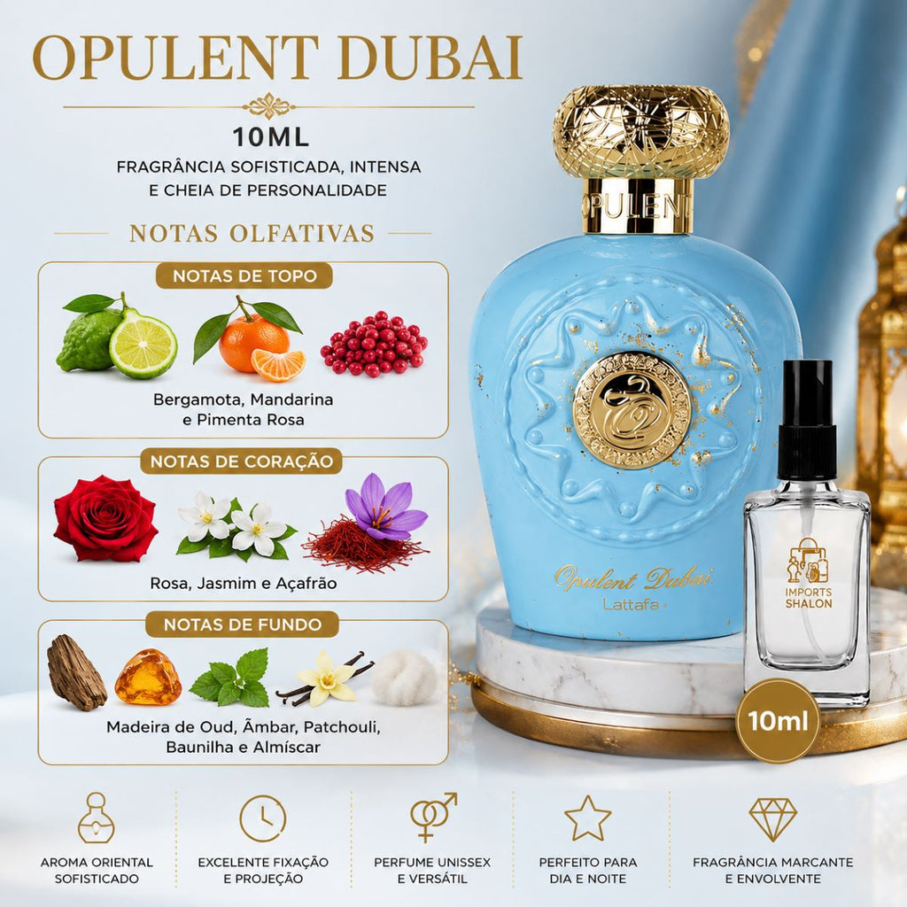 Mini Perfume Opulent Dubai 10ml Aroma Oriental Marcante