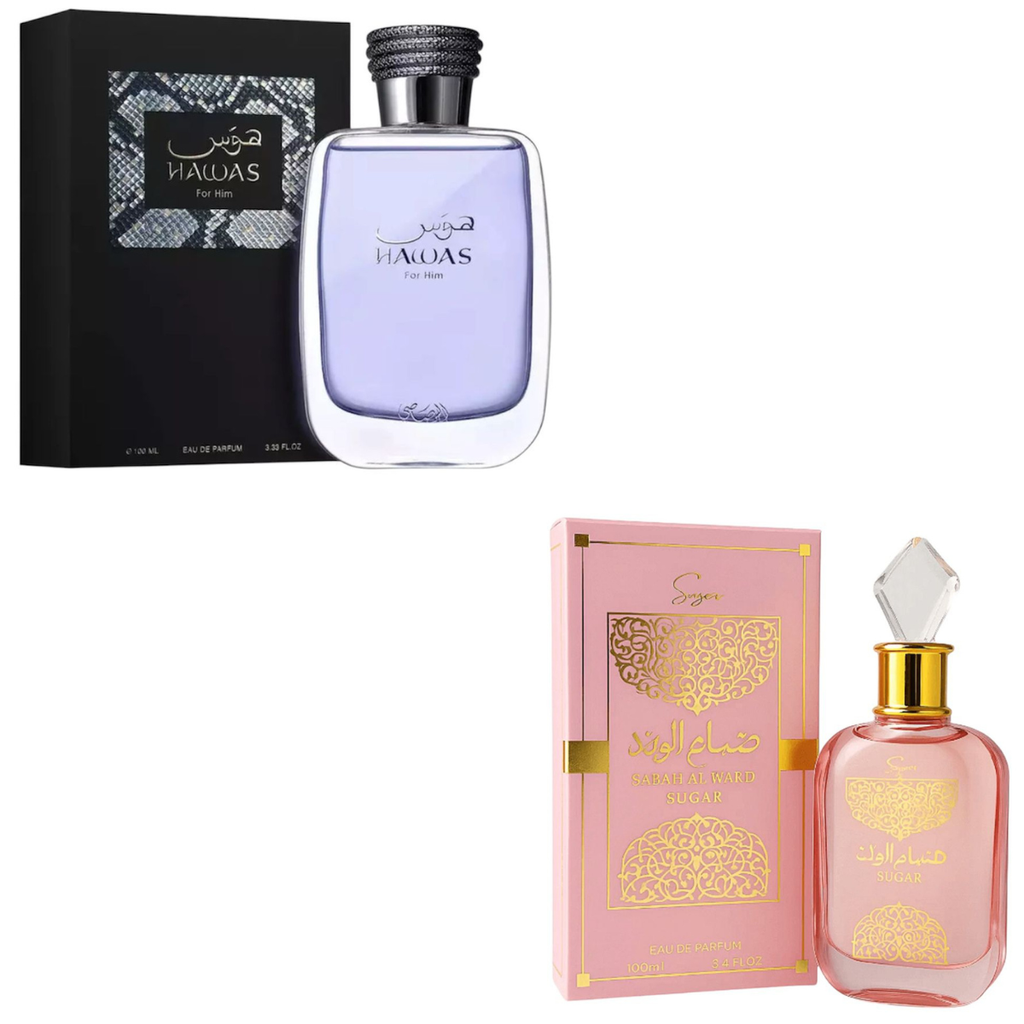 Kit Sabah Al Ward Sugar + Hawas Fragrâncias Marcantes E Envolventes