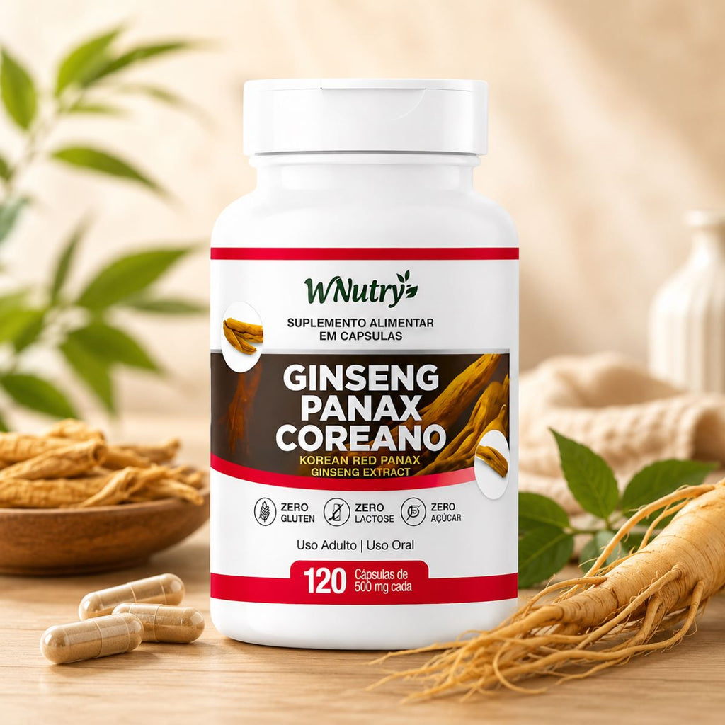 Suplemento Ginseng Panax Coreano 120 Caps Energia Máxima
