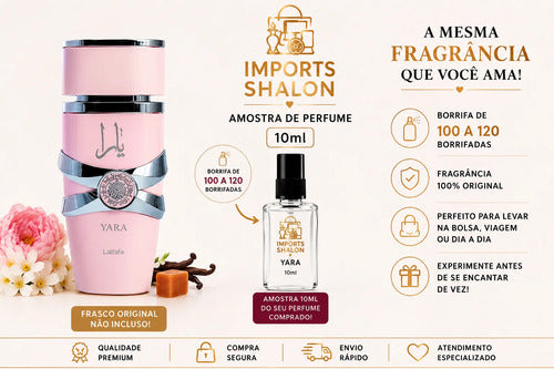 Perfume Yara 10ml Lattafa Feminino Alta Fixação