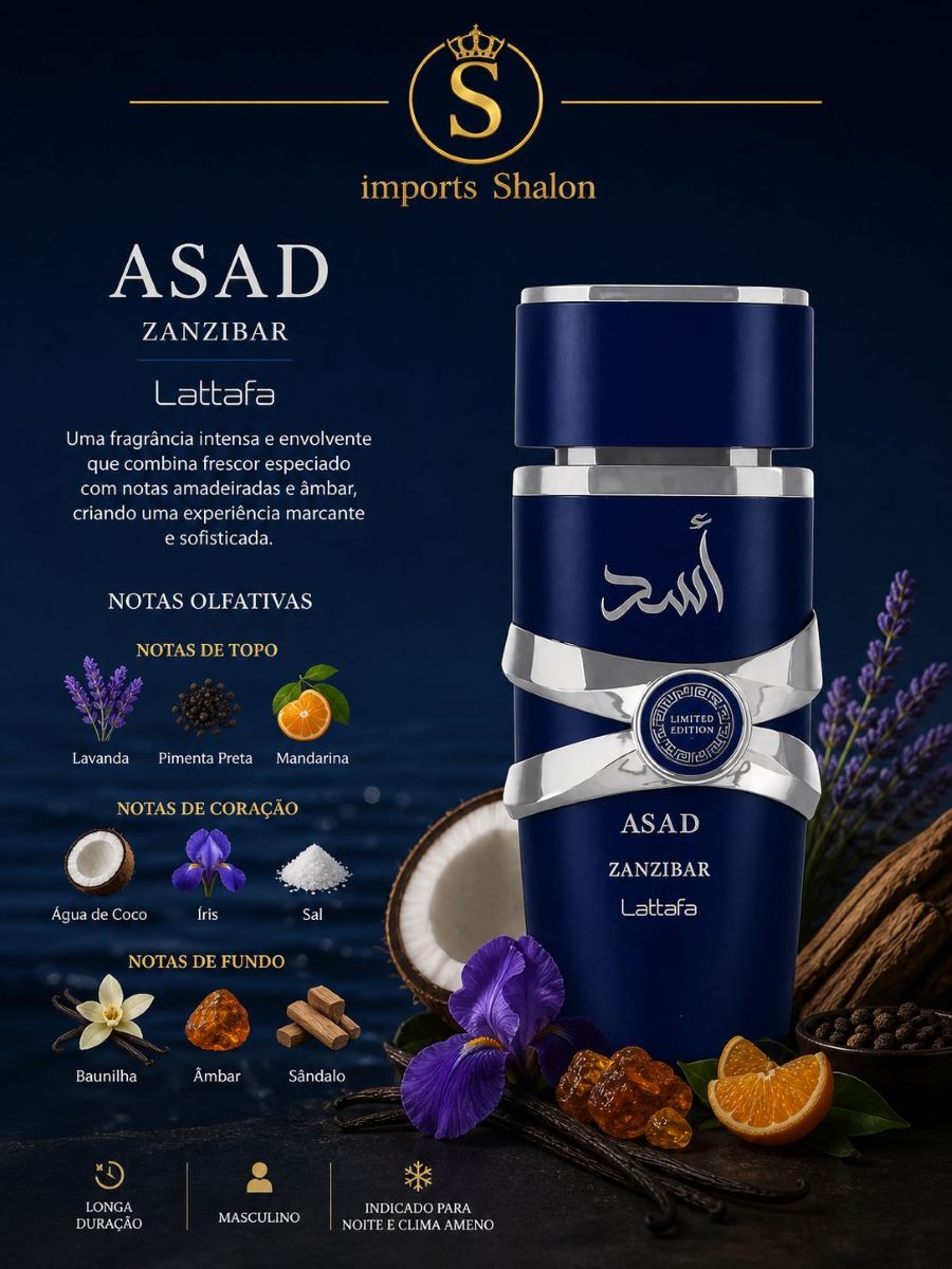 Perfume Masculino Asad Zanzibar Edição Limitada