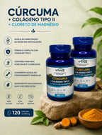 2 Suplementos Cúrcuma Colágeno Tipo-2 Magnésio 2x120 Caps