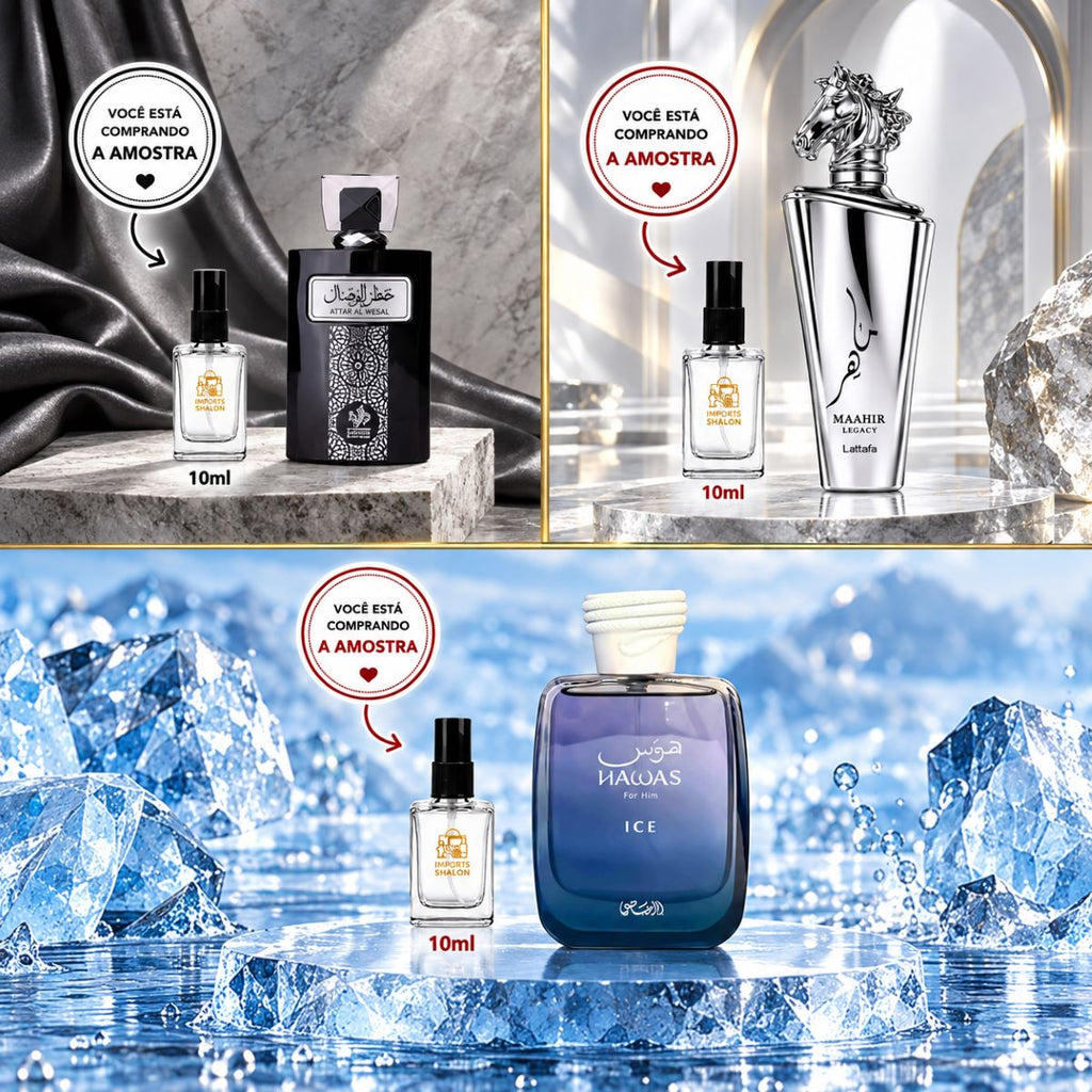 3 Mini Perfume 10ml Attar Al Wesal Maahir Legacy Ice