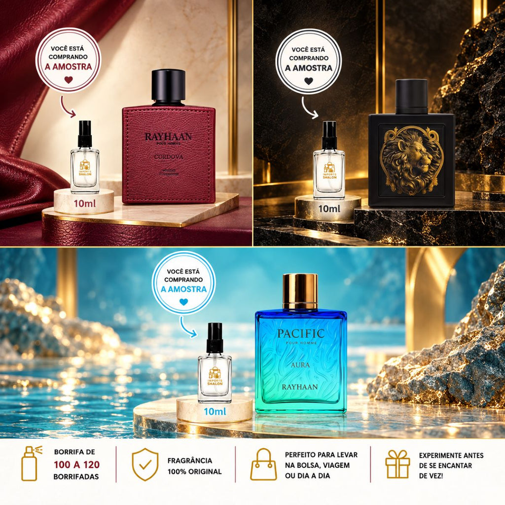 Kit 3 Mini Perfumes 10ml Cordova Lion Pacific
