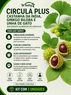 2 Suplementos Circula Plus Castanha Da Índia Ginkgo Biloba Premium 2x120 Caps