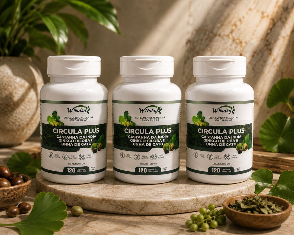 3 Suplementos Circula Plus Castanha Da Índia Ginkgo Biloba 3x120 Caps