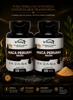 2 Suplementos Maca Peruana Negra Fórmula Premium Alta Potência 2x120 Caps