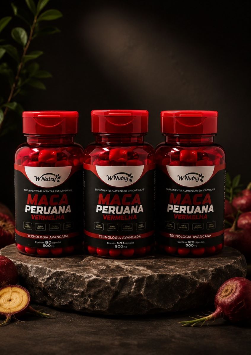 Kit De 3 Suplementos Maca Peruana Vermelha Energia E Vitalidade