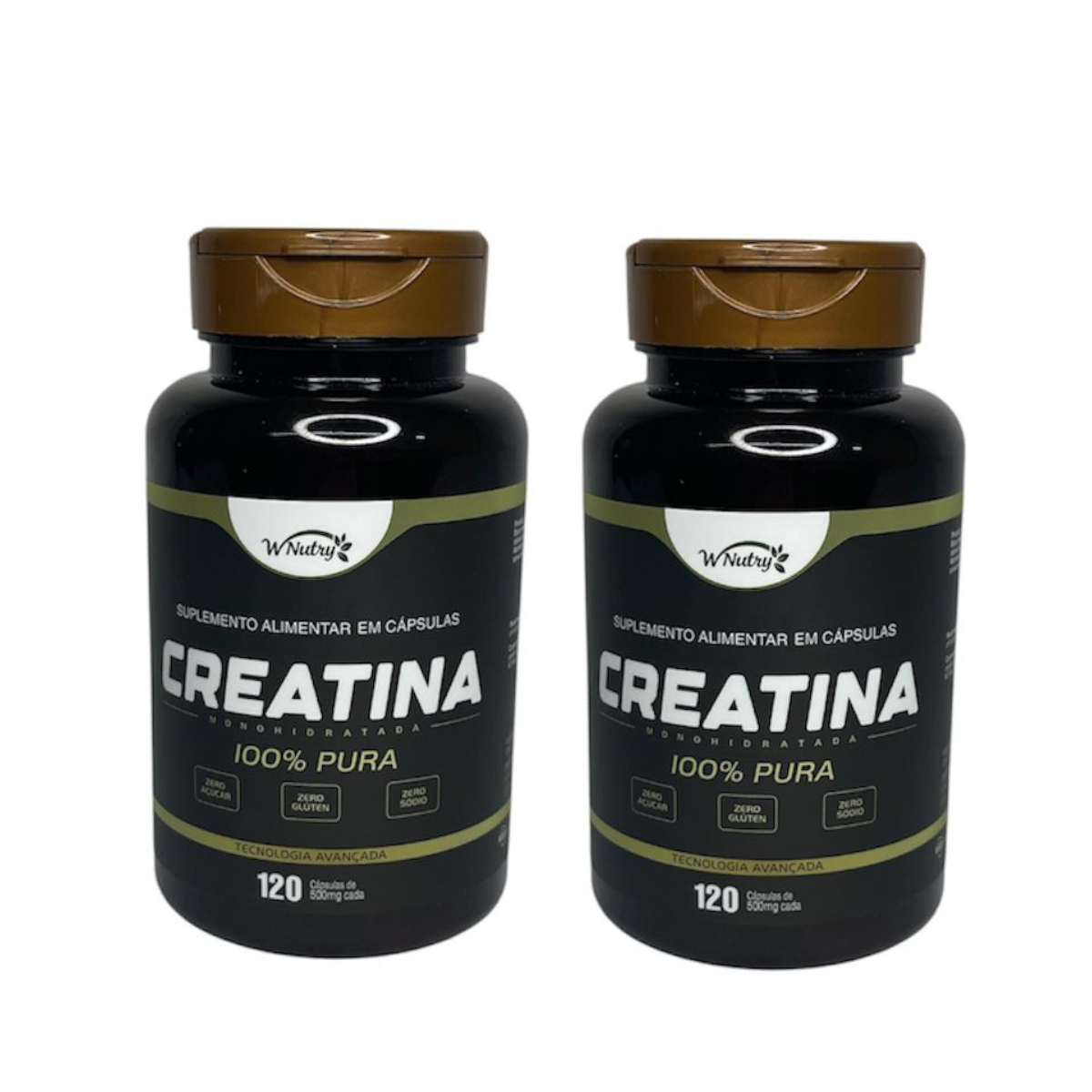 Kit De 2 Suplementos Creatina 120 Cáps Monohidratada 100% Pura