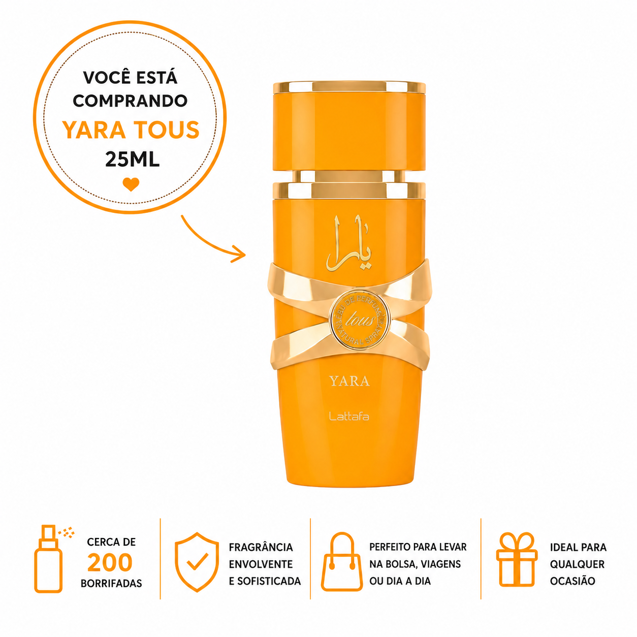 Yara Tous 25 Ml Fragrância Exclusiva Toque Floral Cremoso
