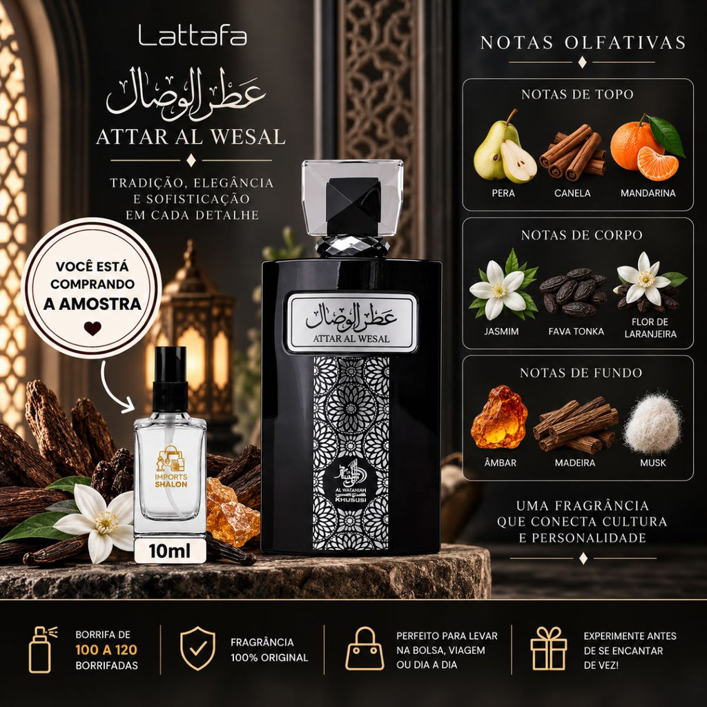 Mini Perfume Attar Al Wesal 10ml Doce Especiado