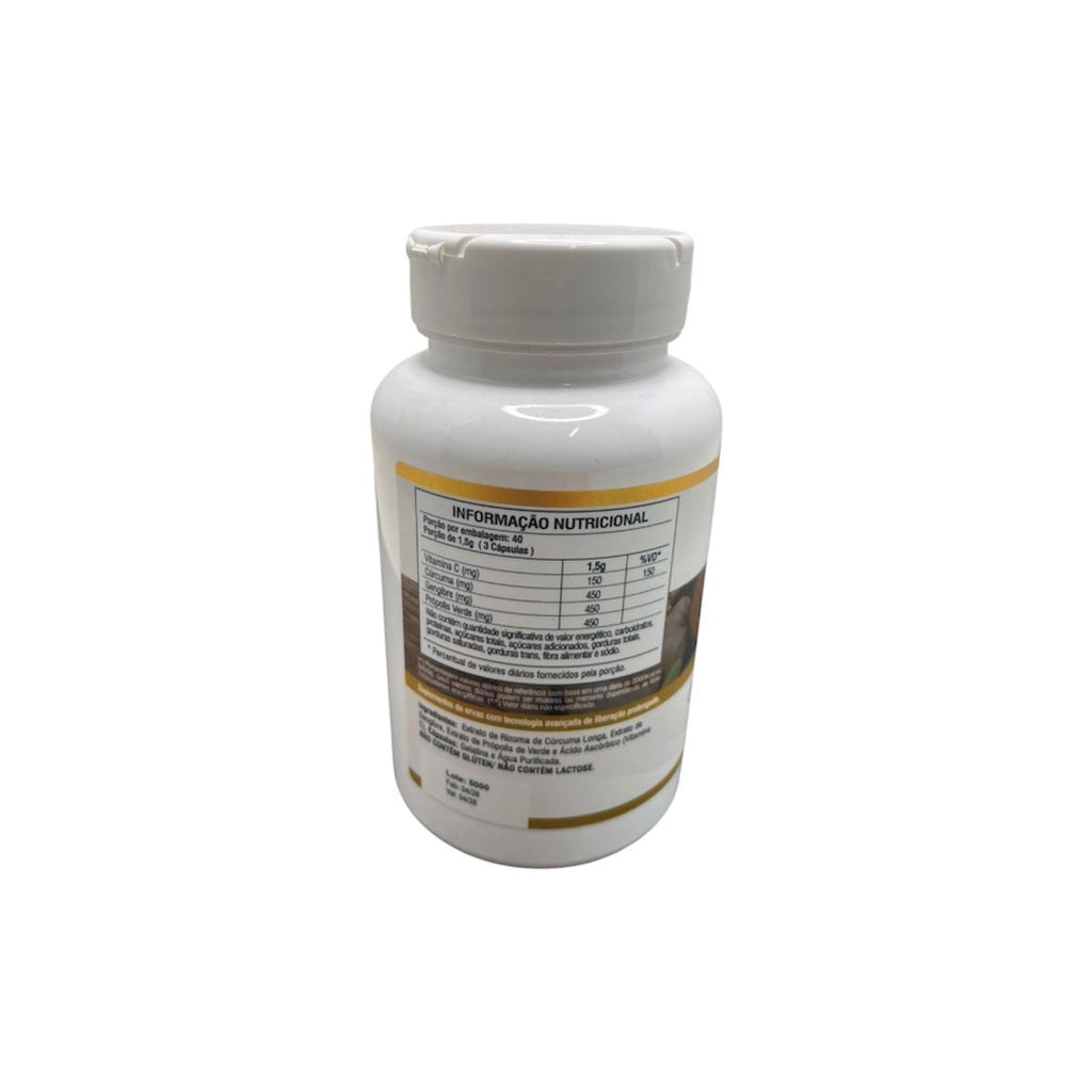 Suplemento Própolis Verde Cúrcuma Gengibre Vitamina C 120 Caps Premium