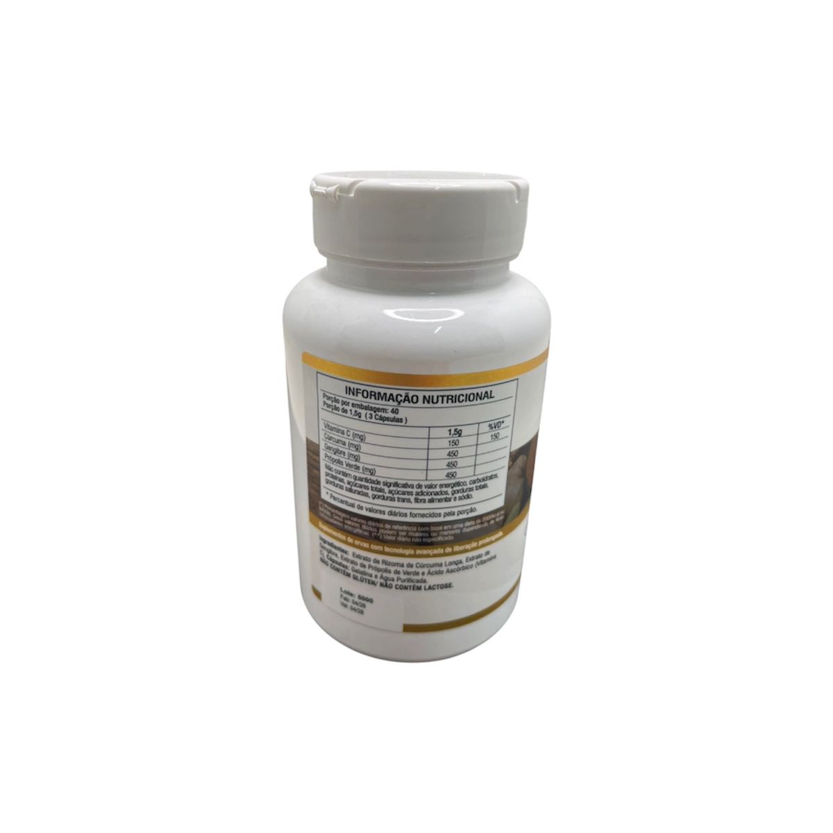 Suplemento Própolis Verde Cúrcuma Gengibre Vitamina C 120 Caps Premium