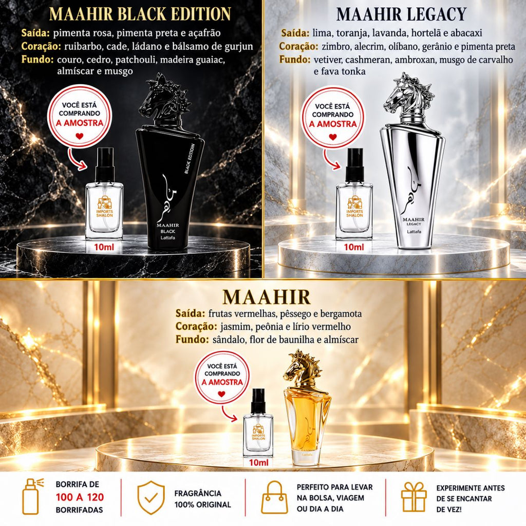 Maahir Gold Black Legacy Mini Perfumes 10ml Kit 3