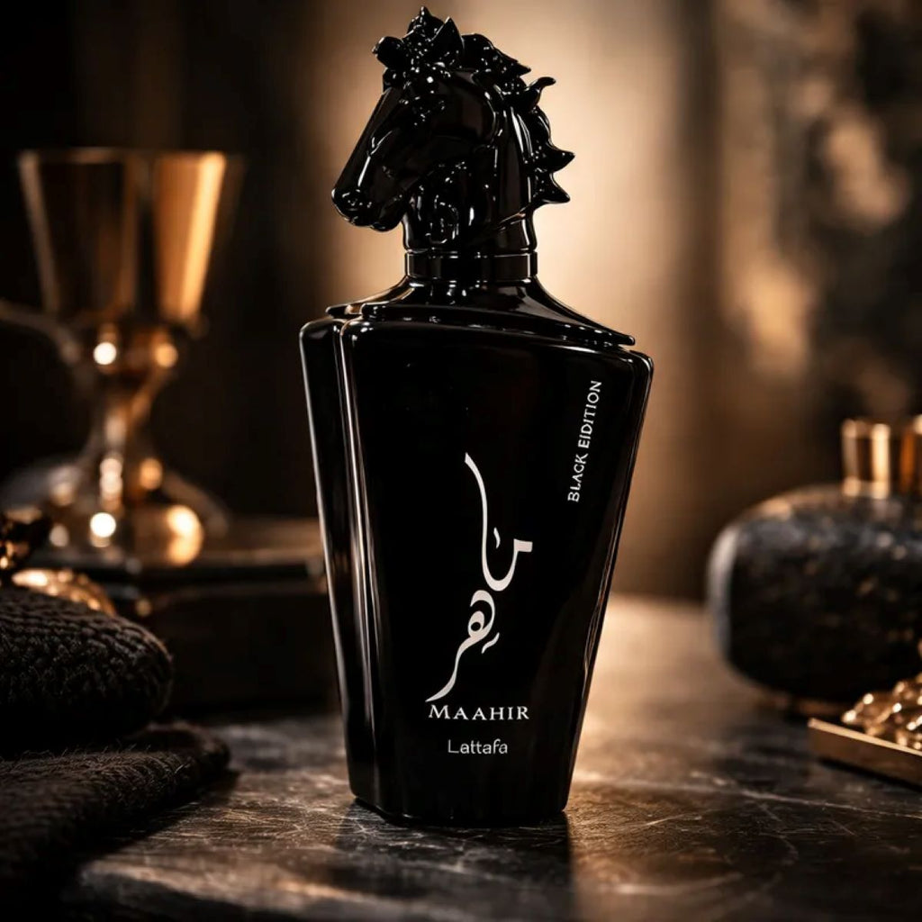 Perfume Maahir Black Edition Cavalo Masculino Aroma Forte e Elegante