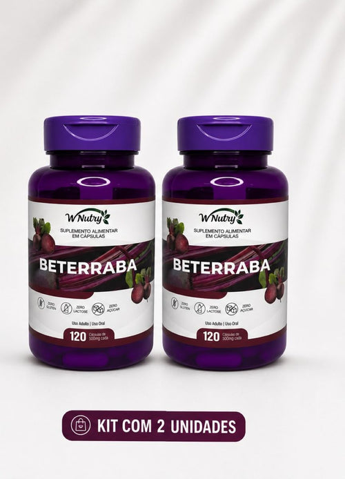 2 Suplementos Beterraba 2x120 Cáps Energia Natural Circulação