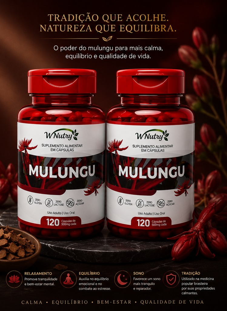 Kit De 2 Suplementos Mulungu 2x120 Cápsulas Relaxamento Natural