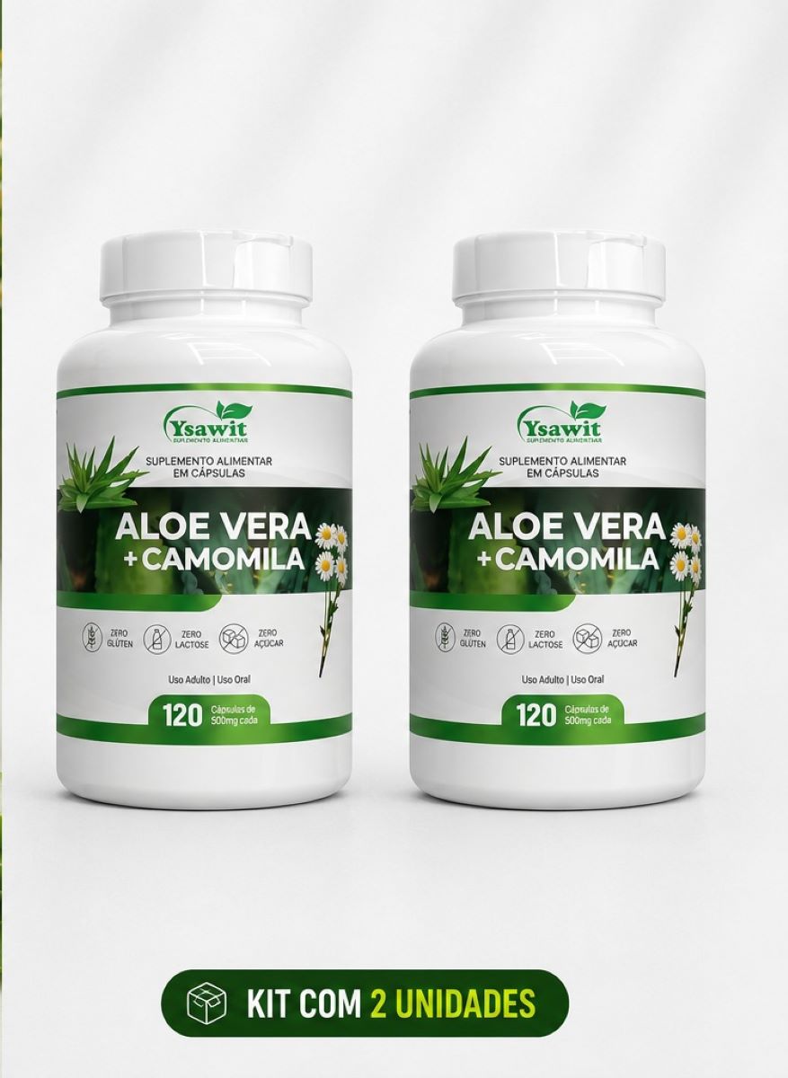 2 Suplementos Aloe Vera + Camomila 2x120 Caps Ysawit Natural