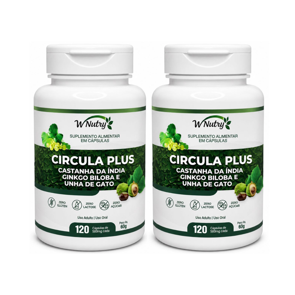 2 Suplementos Circula Plus Castanha Da Índia Ginkgo Biloba Premium 2x120 Caps