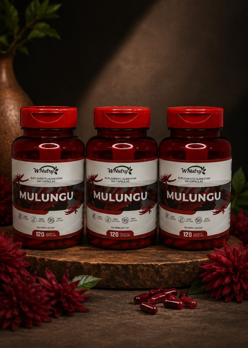 3 Suplementos Mulungu 120 Cápsulas Relaxamento Natural