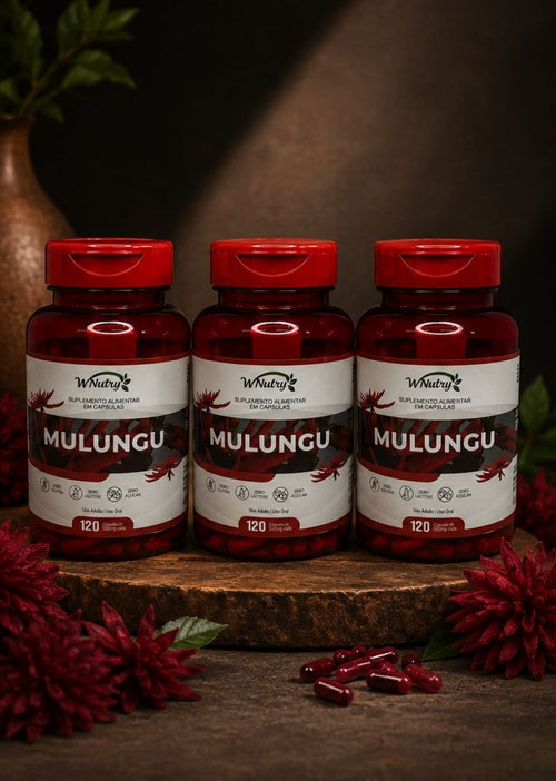 3 Suplementos Mulungu 120 Cápsulas Relaxamento Natural