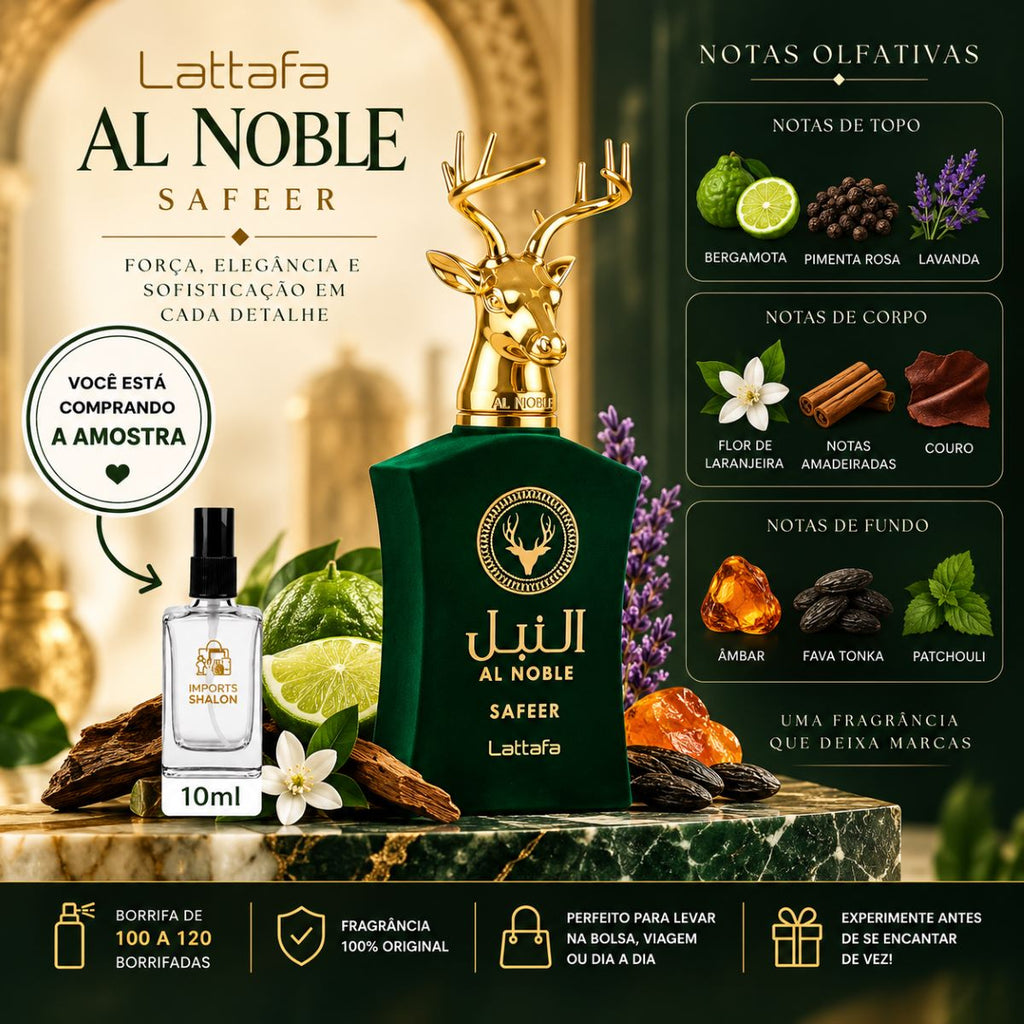 Mini Perfume Al Noble Safeer 10ml Cítrico Especiado
